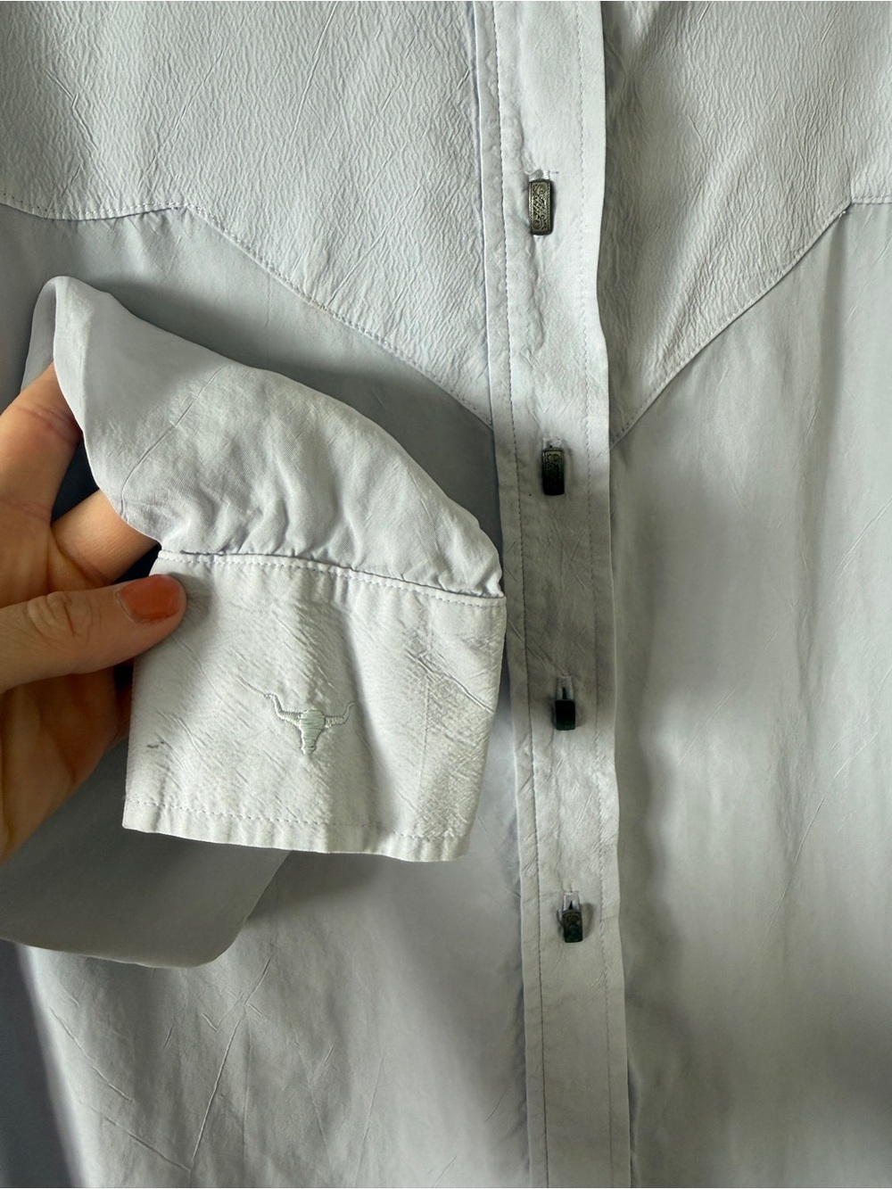Made in USA 80s Lavender Western Button-Down Shirt Men’s XS Stampede Rodeo - Picture 5 of 6